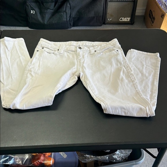 Blue Asphalt Denim - Blue Asphalt Size 11 Wet Seal Women's White Denim Jeans Style S901